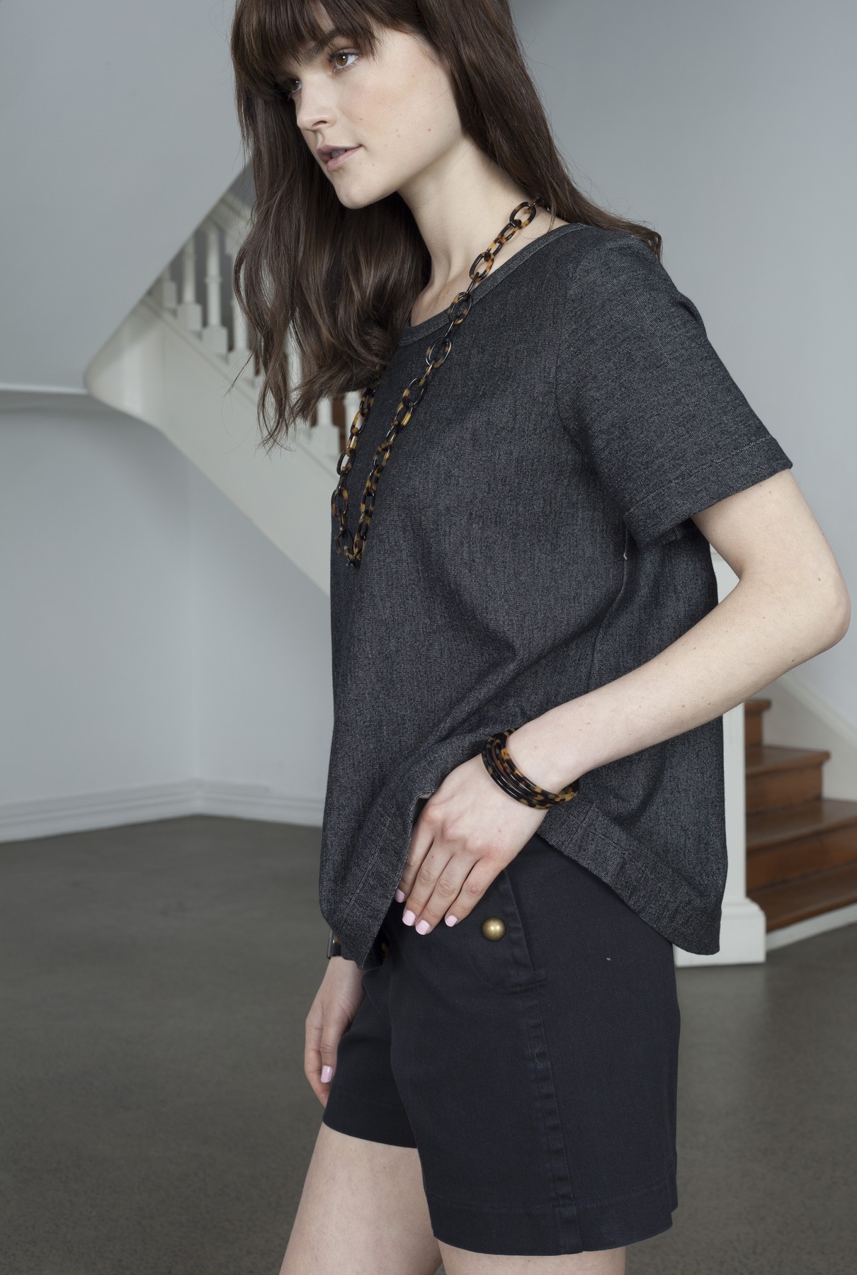 swing tee shirt/black marle