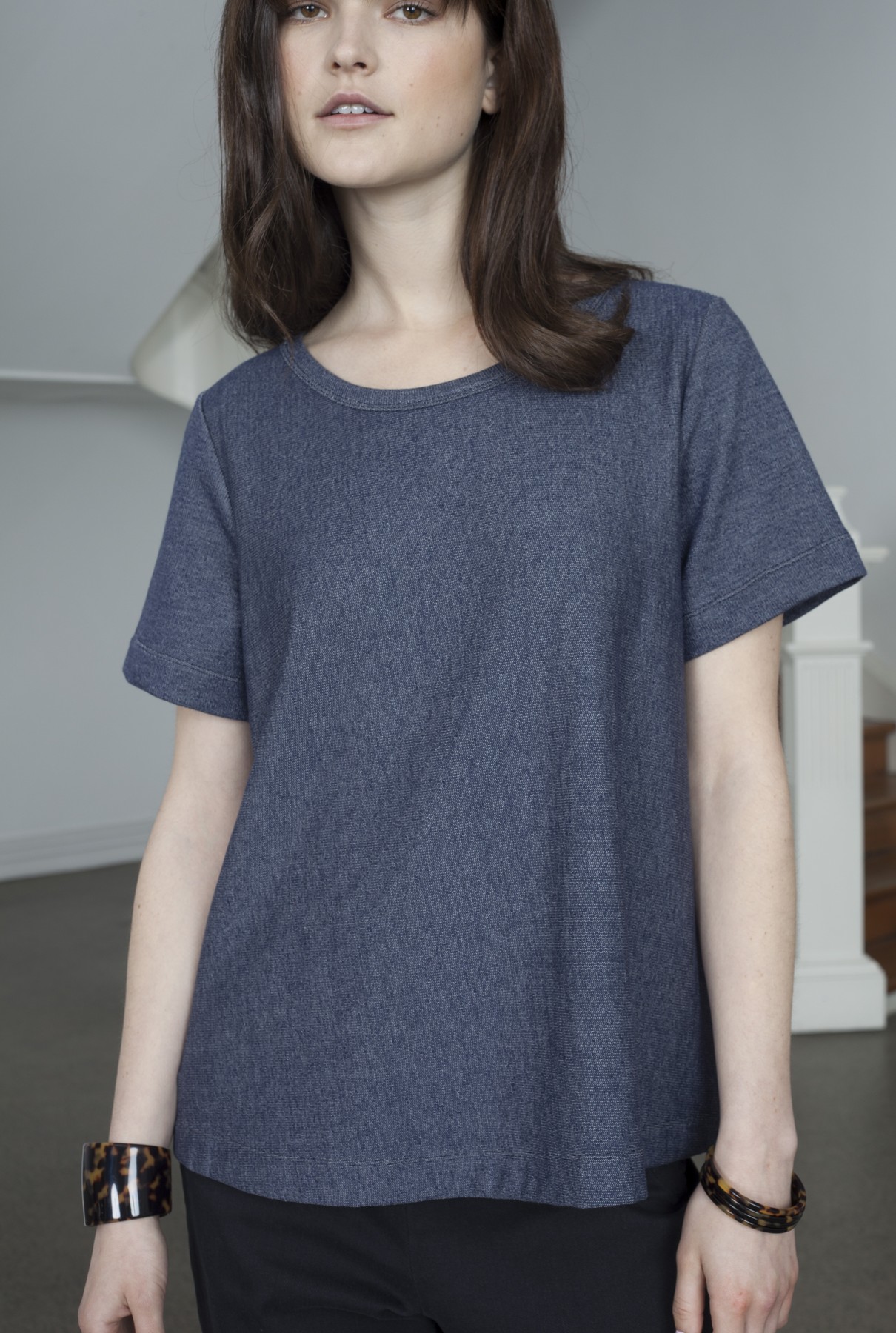 swing tee shirt/blue marle